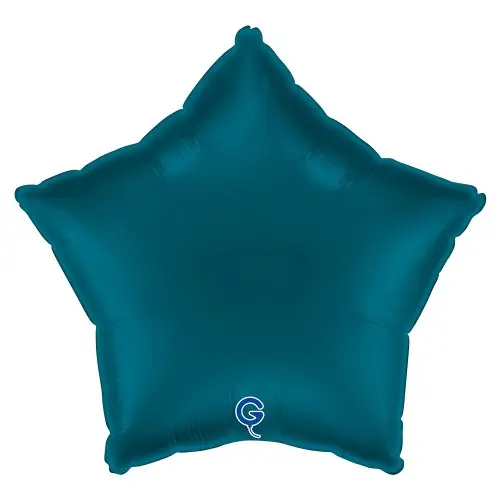 Fóliový balonek hvězda modrá - Satin Petrol Blue 45 cm/18"