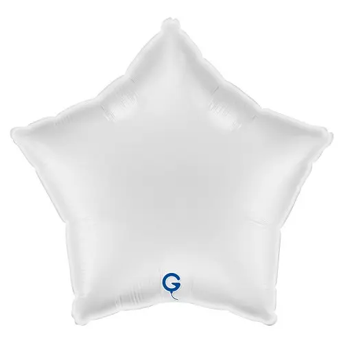 Fóliový balonek hvězda bílá - Satin White 45 cm/18"