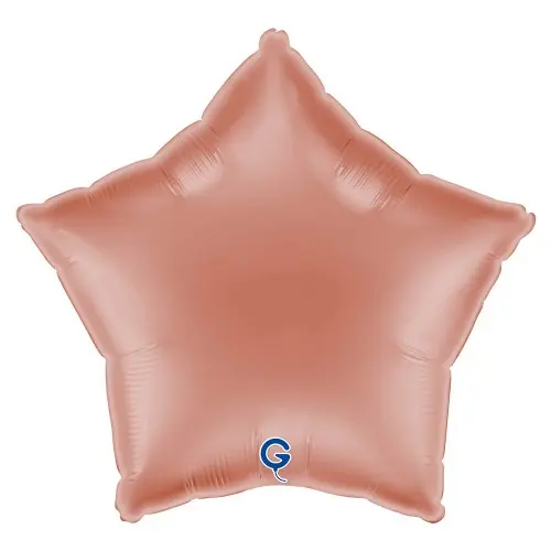 Fóliový balonek hvězda rose gold - Rose Gold 45 cm/18"