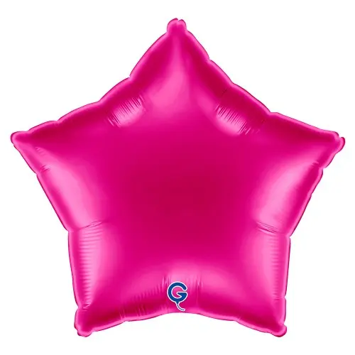 Fóliový balonek hvězda tmavě růžová - Magenta 45 cm/18"