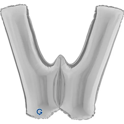 Fóliové písmeno W stříbrné – 102 cm