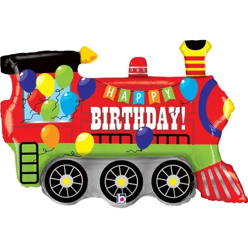 Foliový balonek - vláček - Happy Birthday 84 cm