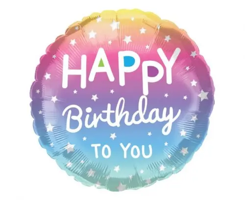 Fóliový balonek Happy Birthday pastelový 46 cm