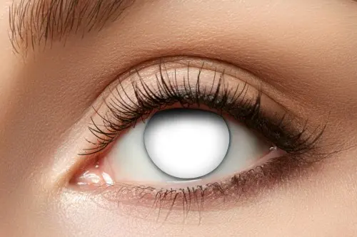 Barevné kontaktní čočky Blind White, 3měsíční, 1 pár