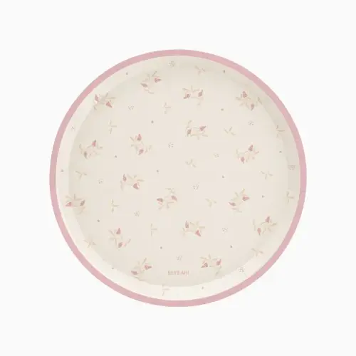 Papírové talíře květinové Floral Pink – 23 cm, 6 ks