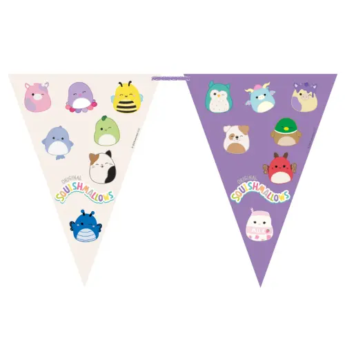 Vlaječková girlanda Squishmallows, 9 vlaječek