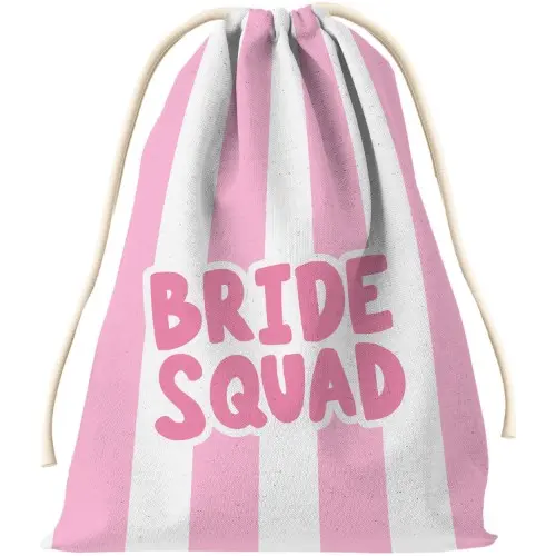 Dárkový vak Bride Squad She Said Yaasss růžovo-bílý