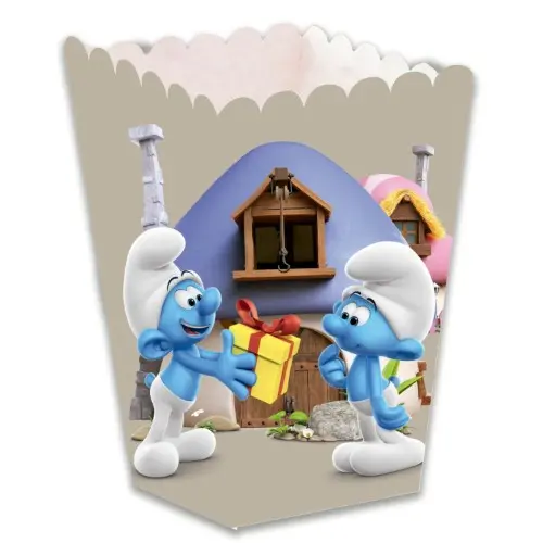 Papírové krabičky na popcorn Šmoulové 12 ks