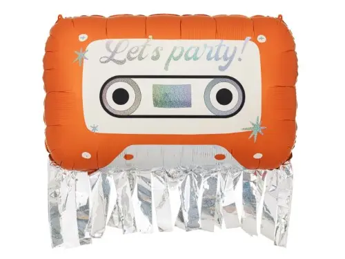 Fóliový balón - Retro kazeta „Let's Party“ 91 x 58 cm