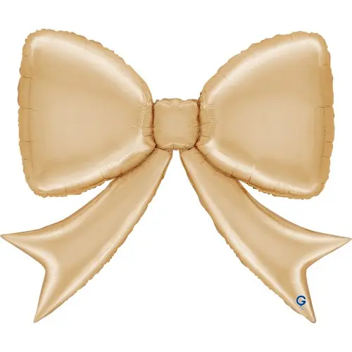 Fóliový balonek mašle White Gold – 90 x 73 cm