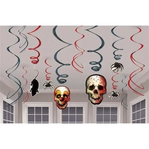 Závěsné spirály Halloween Creepy Carneval 61 cm – 12 ks
