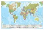 World Political Marco Polo Wall Map with Flags - Marco Polo