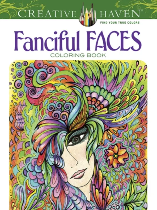 Creative Haven Fanciful Faces Coloring Book - Adatto, Miryam