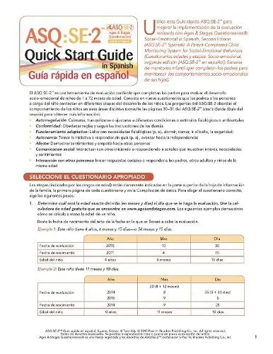 Ages & Stages Questionnaires®: Social Emotional (ASQ®:SE-2): Quick Start Guide (Spanish) / Guia Rapida en Espanol - Squires, Jane a Bricker, Diane a Twombley, Elizabeth