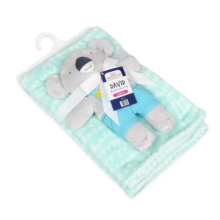 Babymatex Deka DAVID 75x100 cm - Mint s hračkou Koala