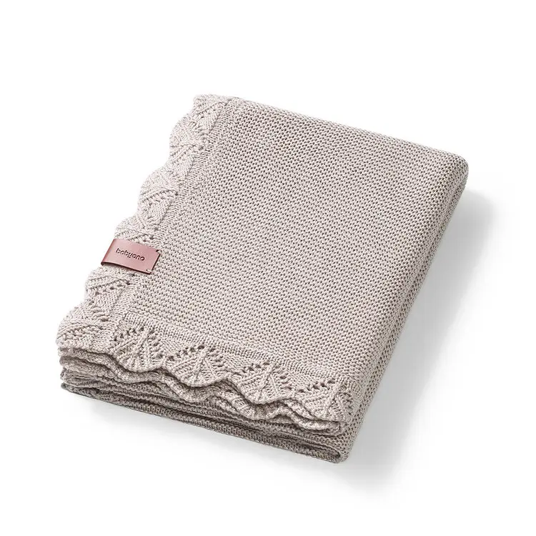 BABYONO Deka pletená bambusová 75 x 100 cm - Beige