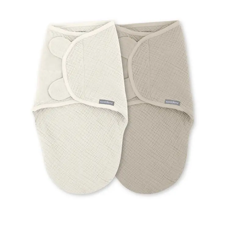 INGENUITY Zavinovačky SwaddleMe™ Ulitka mušelín 1 TOG 0-3m Cream/Cashew, 2 ks