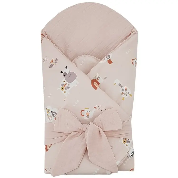 EKO Zavinovačka mušelínová s kokosovou vyjímatelnou vložkou My farm Muselin Powder pink 75