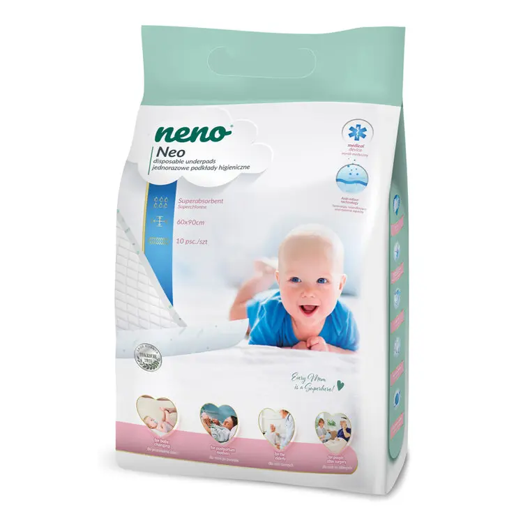 NENO Podložky jednorázové absorpční Neo 5-vrstev pro děti, ženy po porodu, seniory 60×90 cm 10 ks