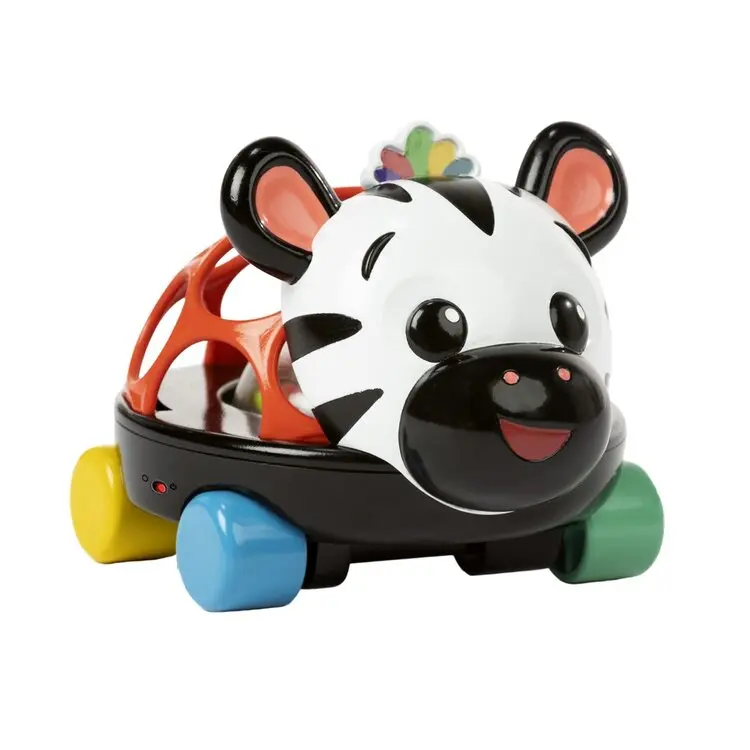 Oball Autíčko a chrastítko 2v1 Curious Car 3m+ - zebra Zen