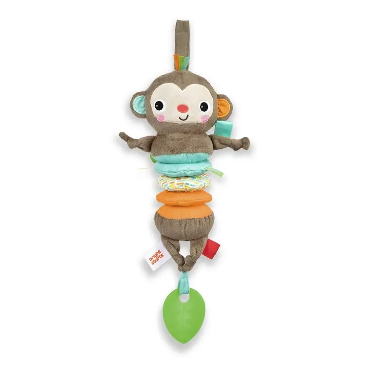 Bright Starts Hračka s melodií na C kroužku Pull, Play & Boogie™ 0m+ - opice