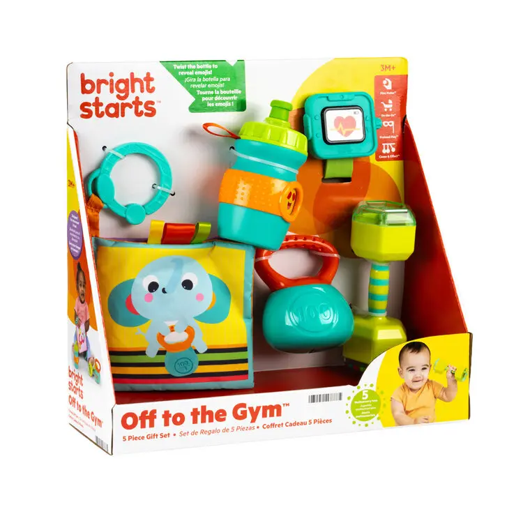 BRIGHT STARTS Sada dárková pro rozvoj koordinace i smyslů Off to the Gym™, 3m+