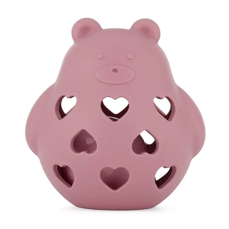 PETITE&MARS Hračka silikonová s chrastítkem Bear Basil
