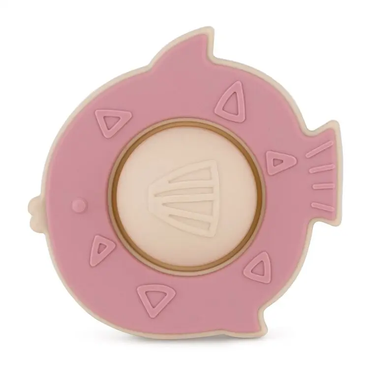 PETITE&MARS Hračka silikonová Fish Fiona Dusty Rose 6m+