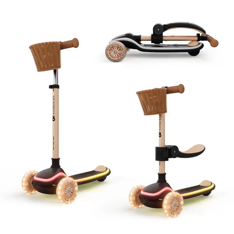 KINDERKRAFT Koloběžka a odrážedlo 2v1 Raket Up Beige