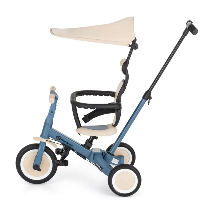 PETITE&MARS Tříkolka multifunkční 5v1 Turbo Plus Ocean Blue
