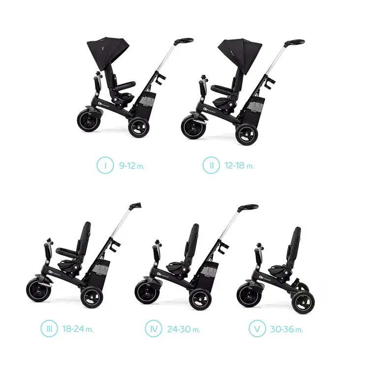 Kinderkraft Tříkolka Easytwist Premium - Black