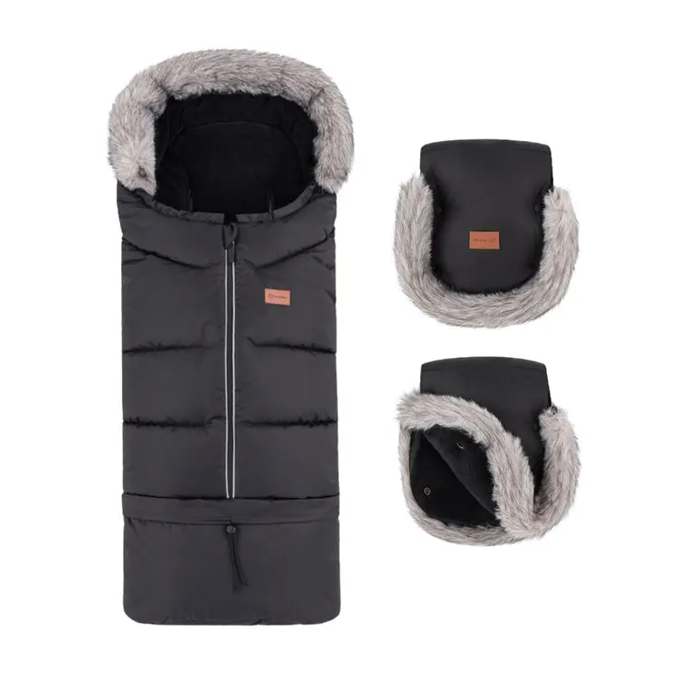 PETITE&MARS Set zimní fusak Arctic 4v1 + rukavice na kočárek - Furry