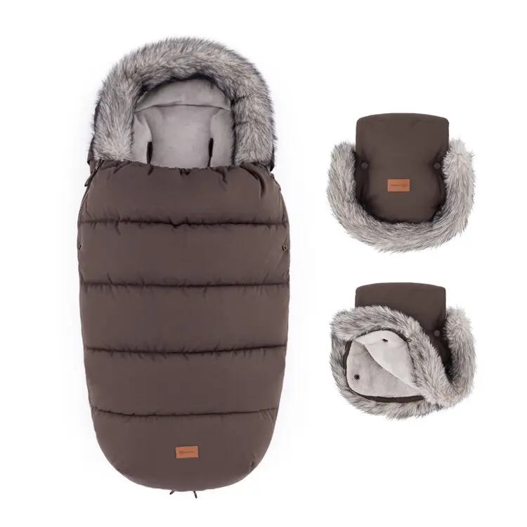 PETITE&MARS Set zimní fusak Comfy 4v1 + rukavice na kočárek Furry