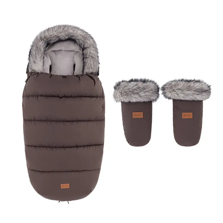 PETITE&MARS Set zimní fusak Comfy 4v1 + rukavice na kočárek Fjora Rich Brown