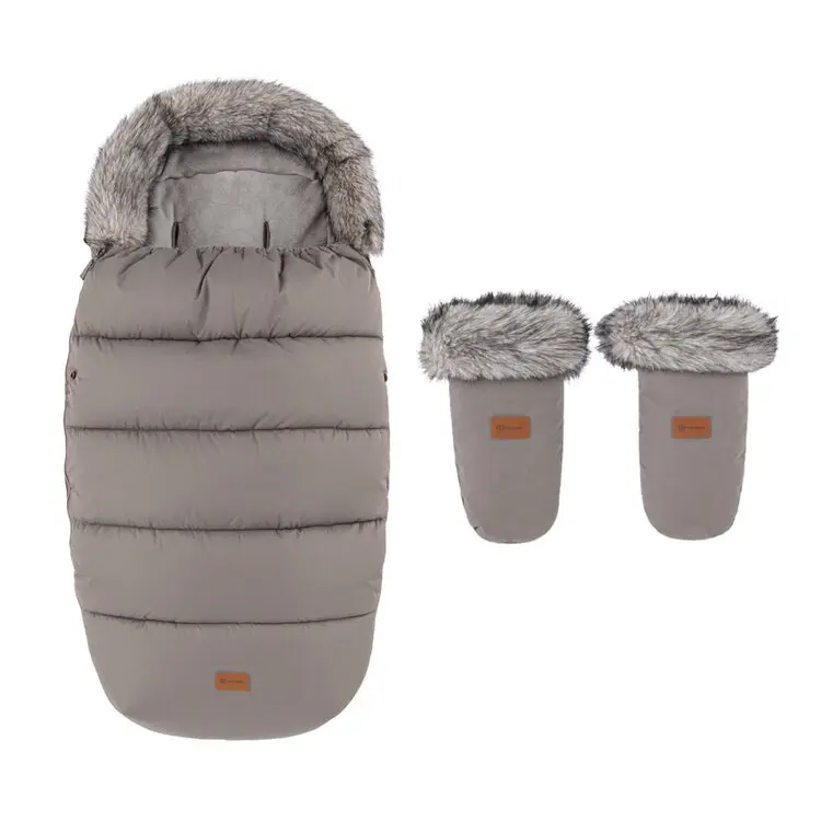 PETITE&MARS Set zimní fusak Comfy 4v1 + rukavice na kočárek Fjora Mocha Mousse