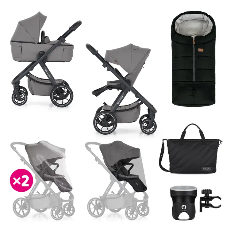 PETITE&MARS Kočárek kombinovaný ICON 2V1 Dove Grey XXL RWS
