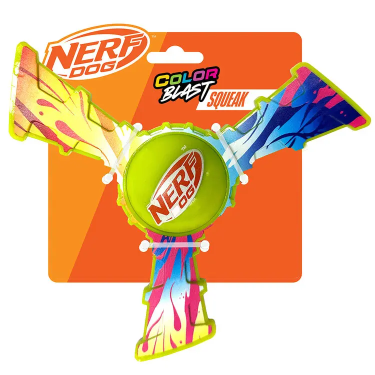NERF DOG Hračka pro psy tříletadlo s barevným úchopem 20 cm