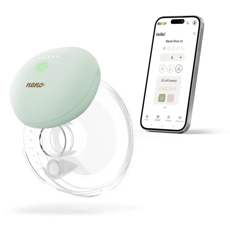 NENO Odsávačka mléka Ovio Twin Duo bezdrátová hands-free mušlová 3-fázová s aplikací, 2 × 180 ml
