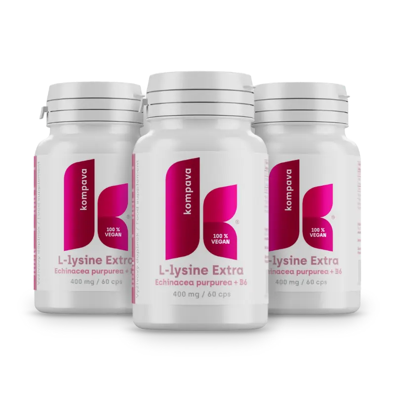 Kompava 3-balení L-lysine Extra 400 mg/60 kps