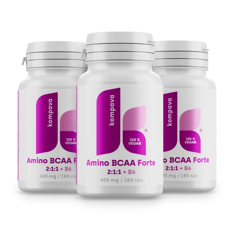 Kompava 3-balení Amino BCAA Forte 2:1:1, 400 mg/200 kps