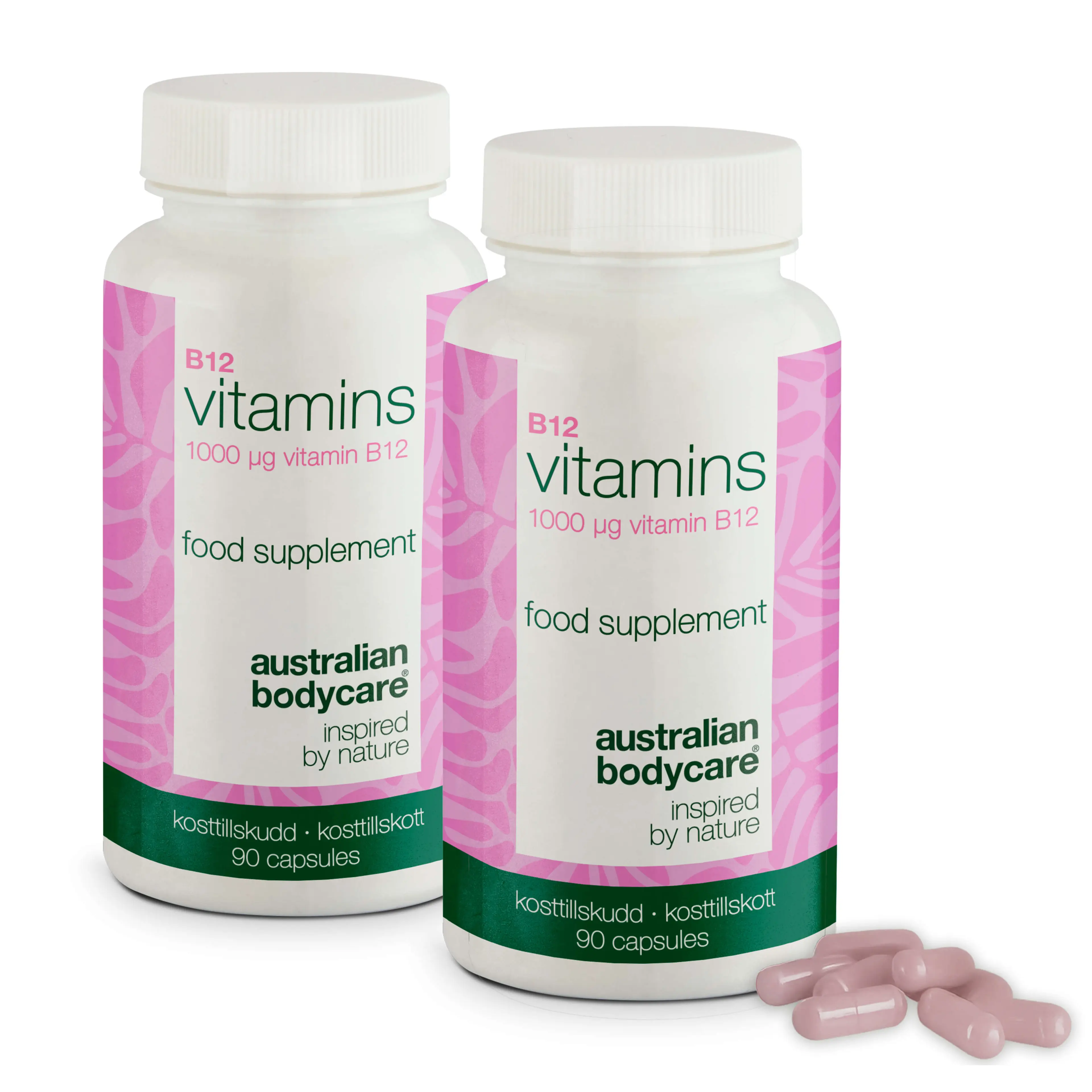 Vitamin B12 – Doplněk 1000 µg, 90 veganských kapslí — Doplněk stravy s vysokou dávkou vitaminu B12 – 90 veganských kapslí na 90 dní. Každodenní podpora energie a rostlinné stravy.