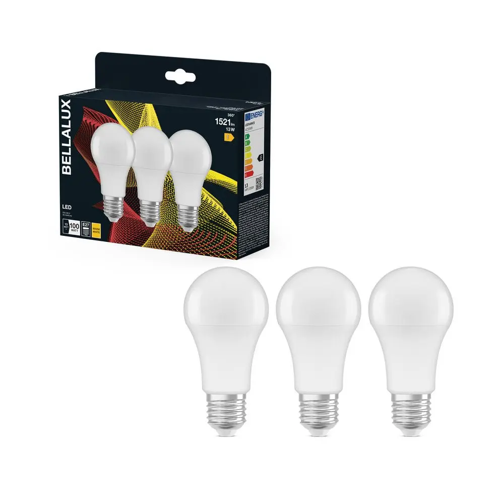 3x matná LED žárovka E27 13W CLASSIC A, teplá bílá
