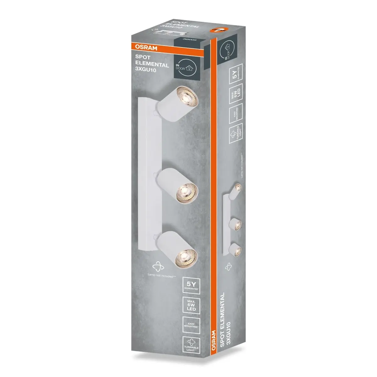 Bílá Bodovka LED SPOT ELEMENTAL 3xGU10 370 mm