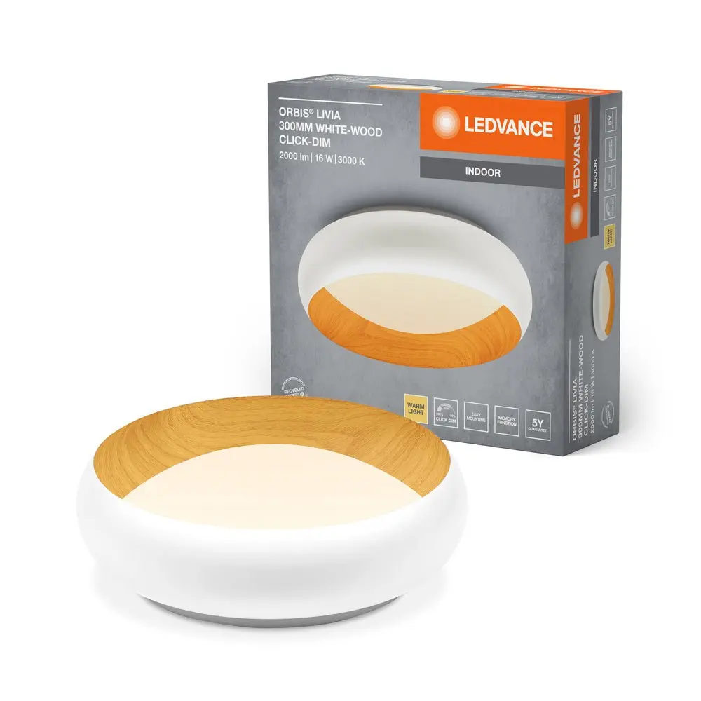 Bílé LED stropní svítidlo 300 mm LIVIA, teplá bílá