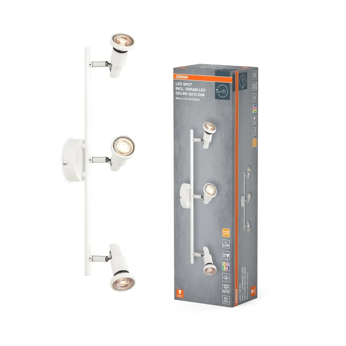 Bílé stropní svítidlo LED Spot 486 mm 36°, teplá bílá