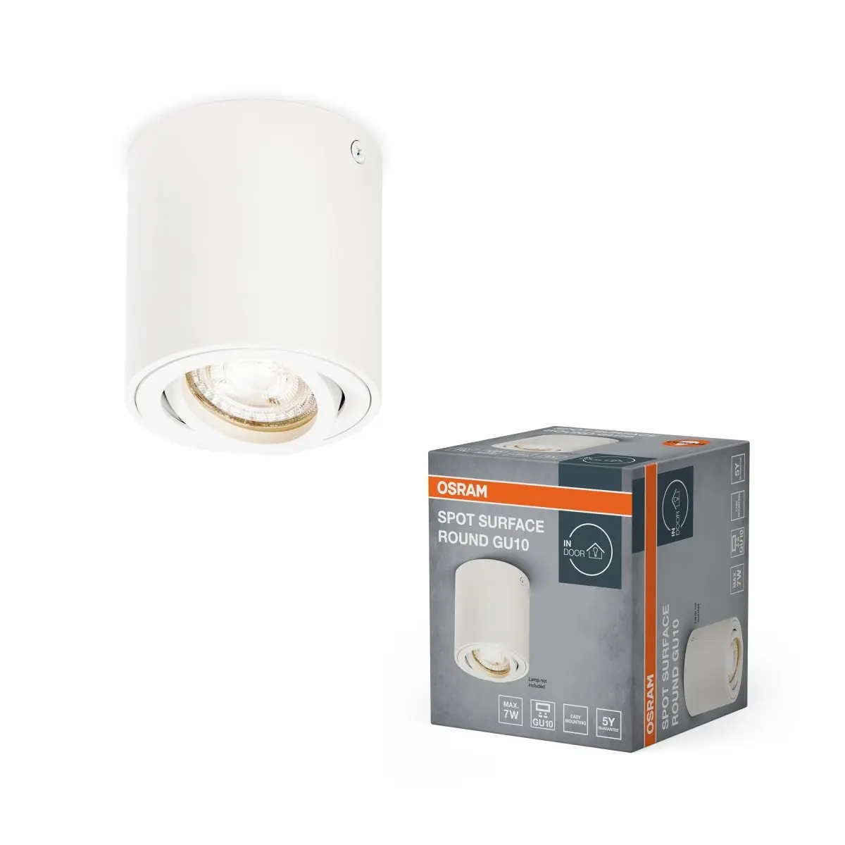 Bodové stropní svítidlo bíléU10 SPOT SURFACE ROUND OSRAM