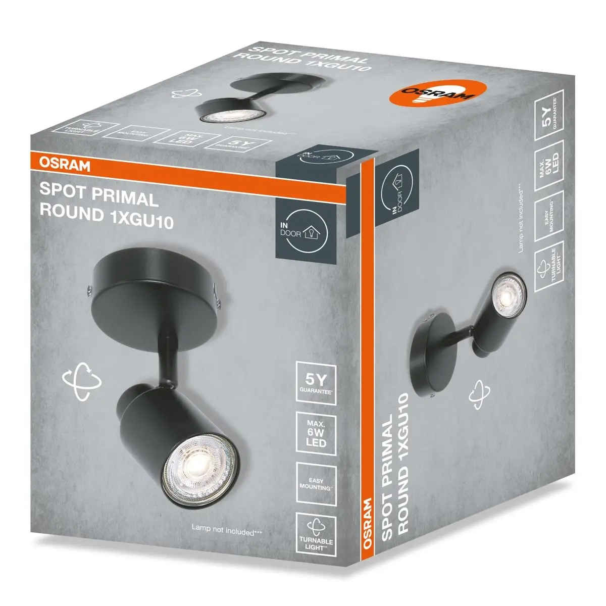 Černá Bodovka LED SPOT PRIMAL 1xGU10 Kulatá