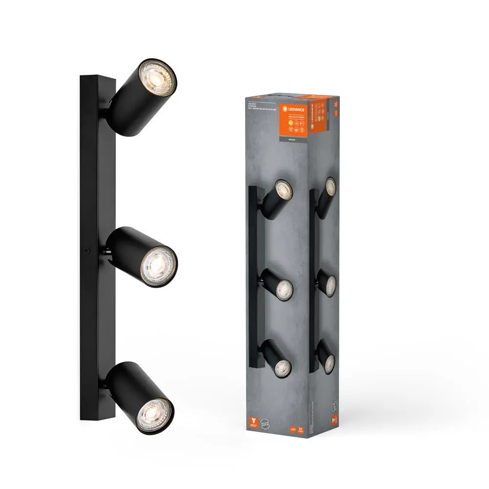 Černé LED stropní svítidlo 10,2 W 3 SPOT OCTAGON, teplá bílá