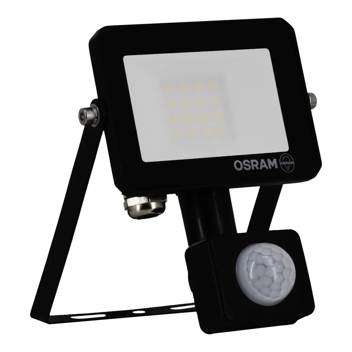 Černý venkovní LED reflektor LUX 10 W se senzorem, teplá bílá