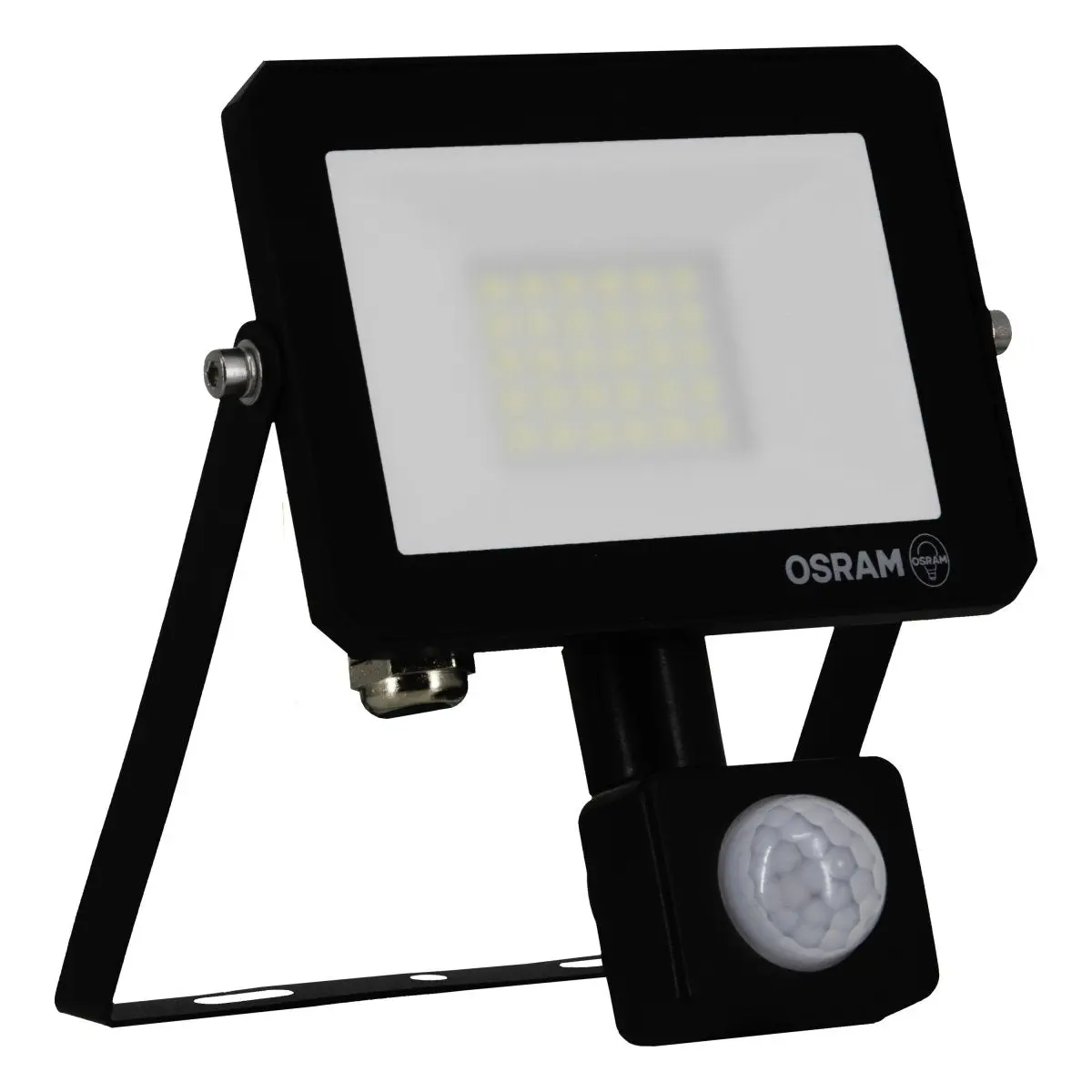 Černý venkovní LED reflektor LUX 20 W se senzorem, denní světlo